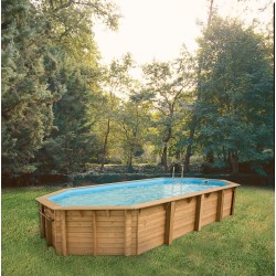Piscine bois Ocea 610x400x130 liner bleu