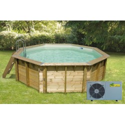 Piscine Azura 510x120 liner beige + pompe à chaleur