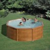 Piscine hors sol acier aspect bois 240 x 120