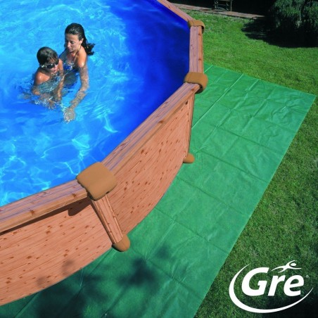 Piscine hors sol acier aspect bois 610x375x132