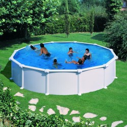 Piscine hors sol acier blanc 350 x 132