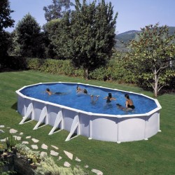 Piscine hors sol acier ovale blanc 810x470x132 avec renforts