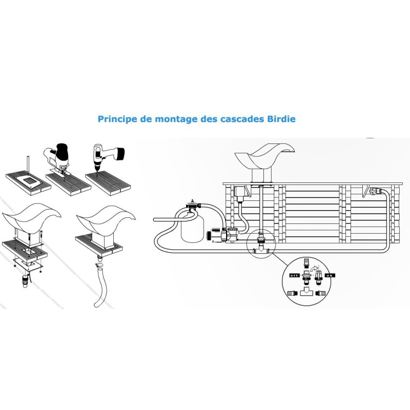 Cascade piscine Birdie LED