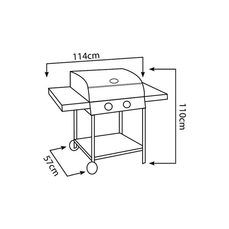 Barbecue gaz Fiesta 2 sur chariot
