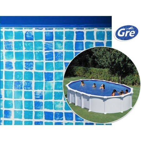 Liner mosaïque 8,00 x 4,7 x 1,32 m Gre Pool pour piscine ovale