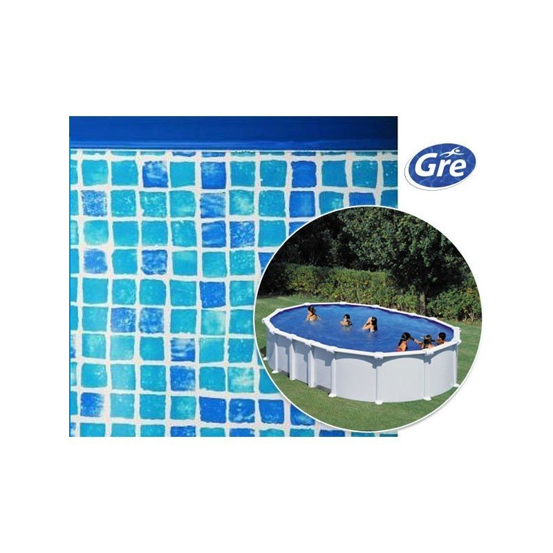 Liner mosaïque 7,3 x 3,75 x 1,32 m Gre Pool pour piscine ovale