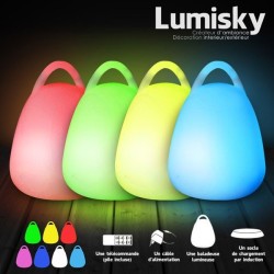 Baladeuse LED lumineuse multicolore 18 x 18 x 25 cm sur batterie