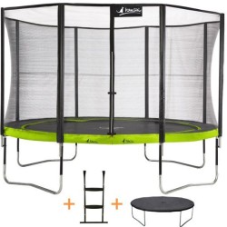 Trampoline Punchi Aloe 430 - Ø 4,30 m, échelle et couverture