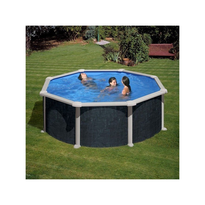 Piscine Hors Sol Acier Ronde Aspect Rattan