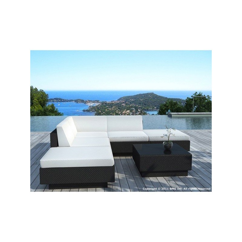 Canapé d'angle Wallis en résine tressée