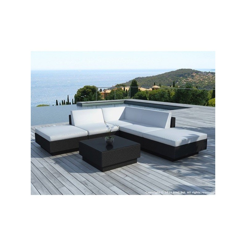 Canapé d'angle Wallis en résine tressée