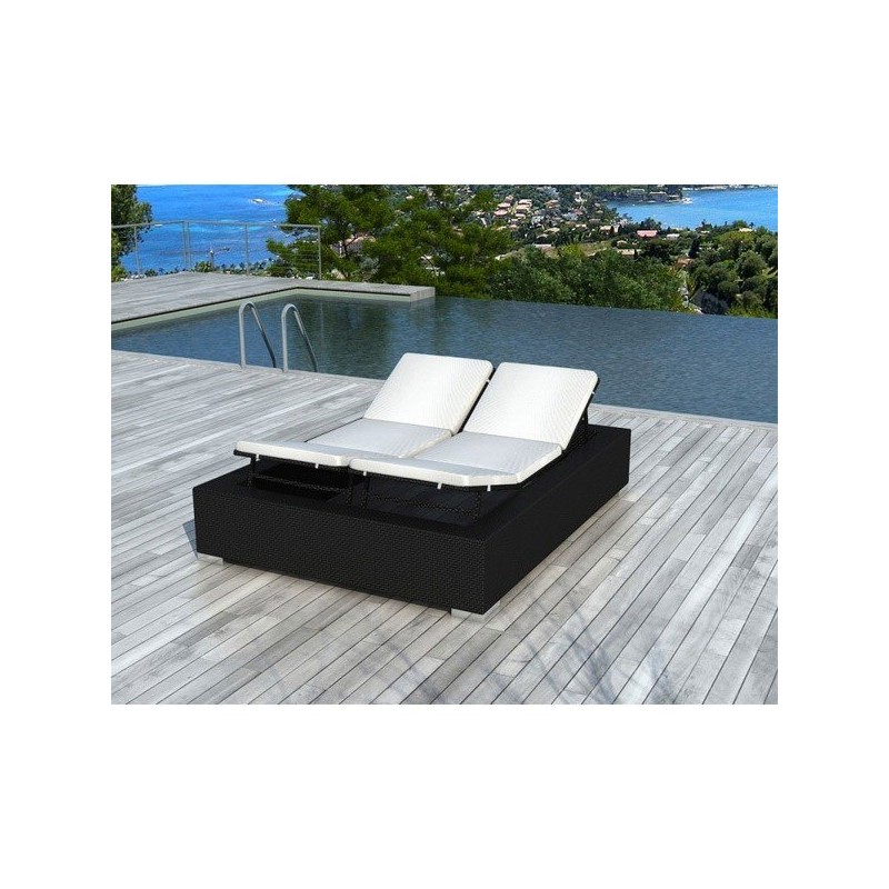 Bain de soleil double en résine tressée