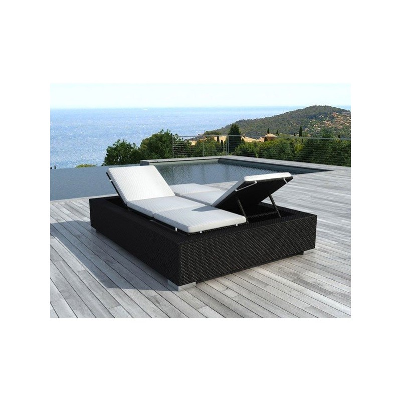 Bain de soleil double en résine tressée