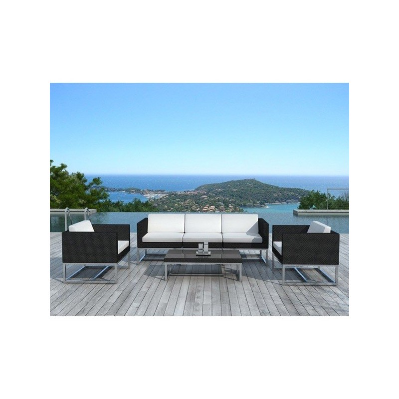 Salon de jardin Hawai en résine tressée