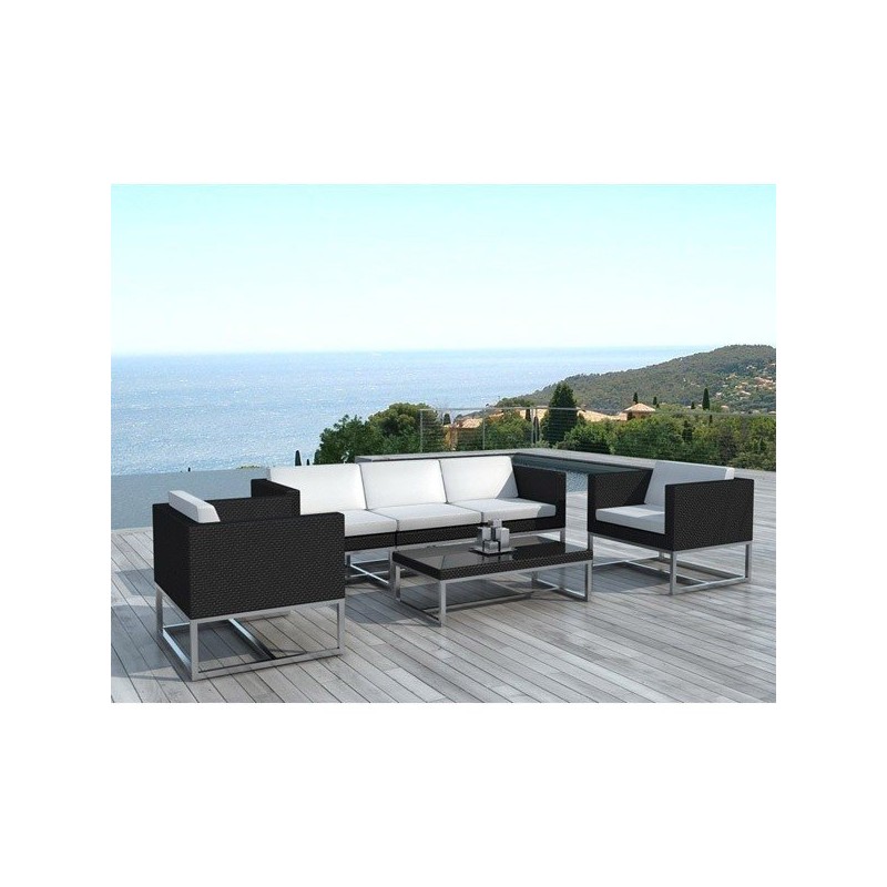 Salon de jardin Hawai en résine tressée