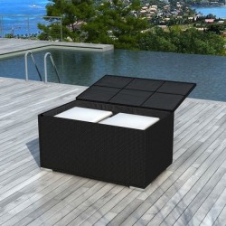 Coffre de rangement jardin en résine tressée