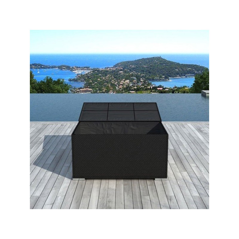 Coffre de rangement jardin en résine tressée