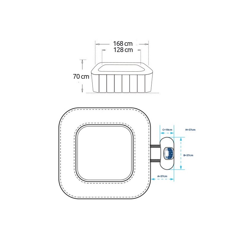Spa gonflable Aspen Netspa carré 4 places