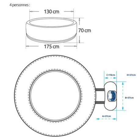 Spa gonflable Montana Netspa 4 places