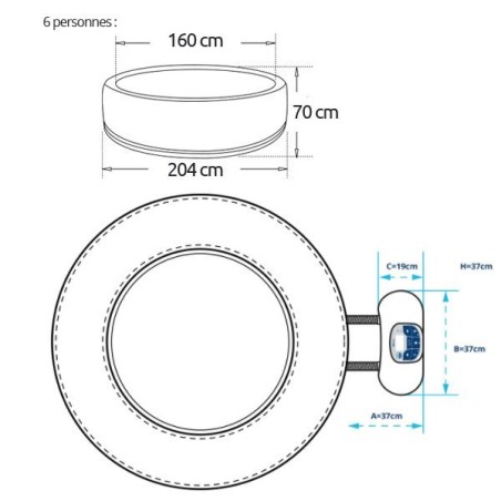 Spa gonflable Montana Netspa 6 places