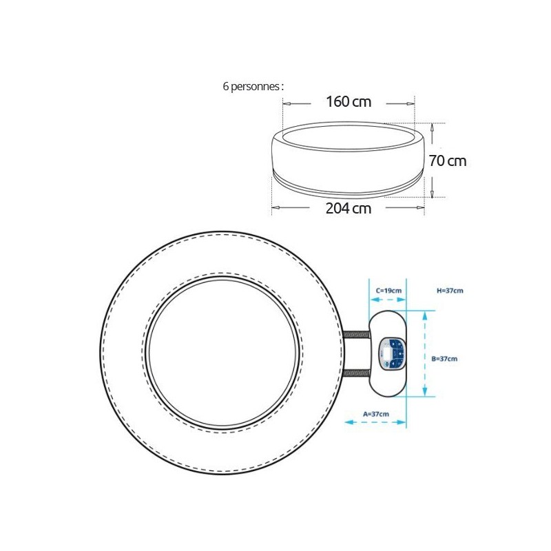 Spa gonflable Malibu Netspa 6 places