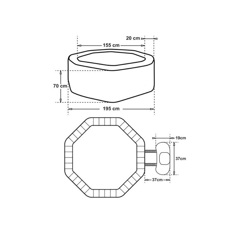 Spa gonflable Silver Netspa 5/6 places