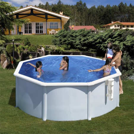 Piscine hors sol acier blanc 300 x 120