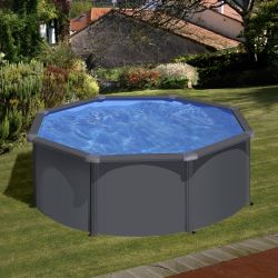 Piscine ronde acier Louko gris anthracite