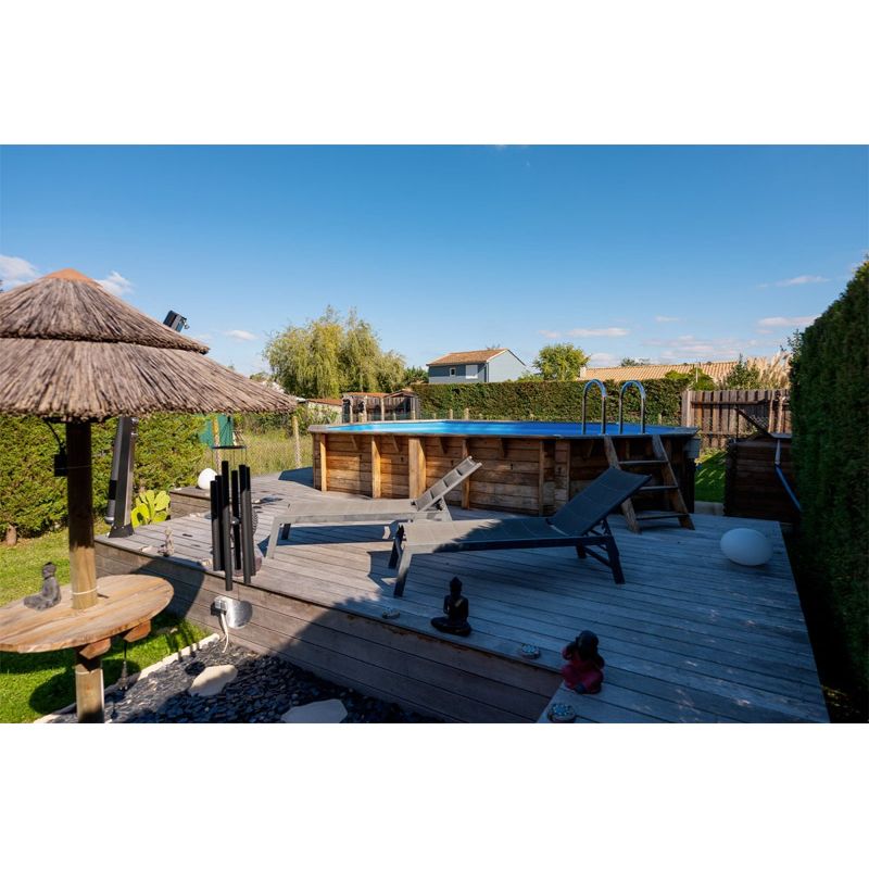Piscine bois Azura 400x610x H.120 cm octogonale