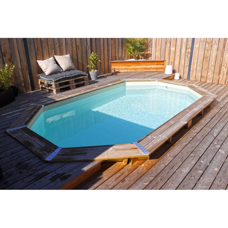 Piscine bois Azura 400x610x H.120 cm octogonale