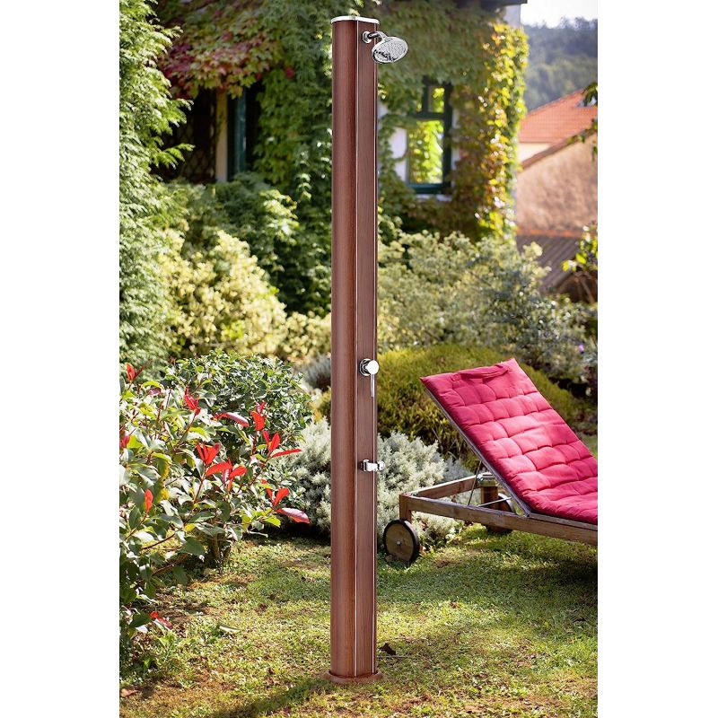 Douche solaire aspect bois Ronde 32 litres