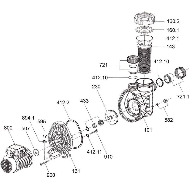 Couvercle complet pompe Aquaplus