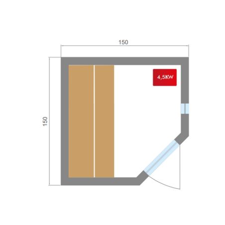 Sauna à vapeur Zen – 3/4 places angulaires