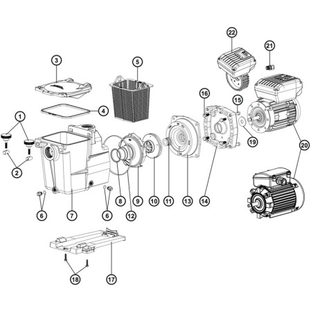 5 - Panier préfiltre pompe Hayward Super Pump