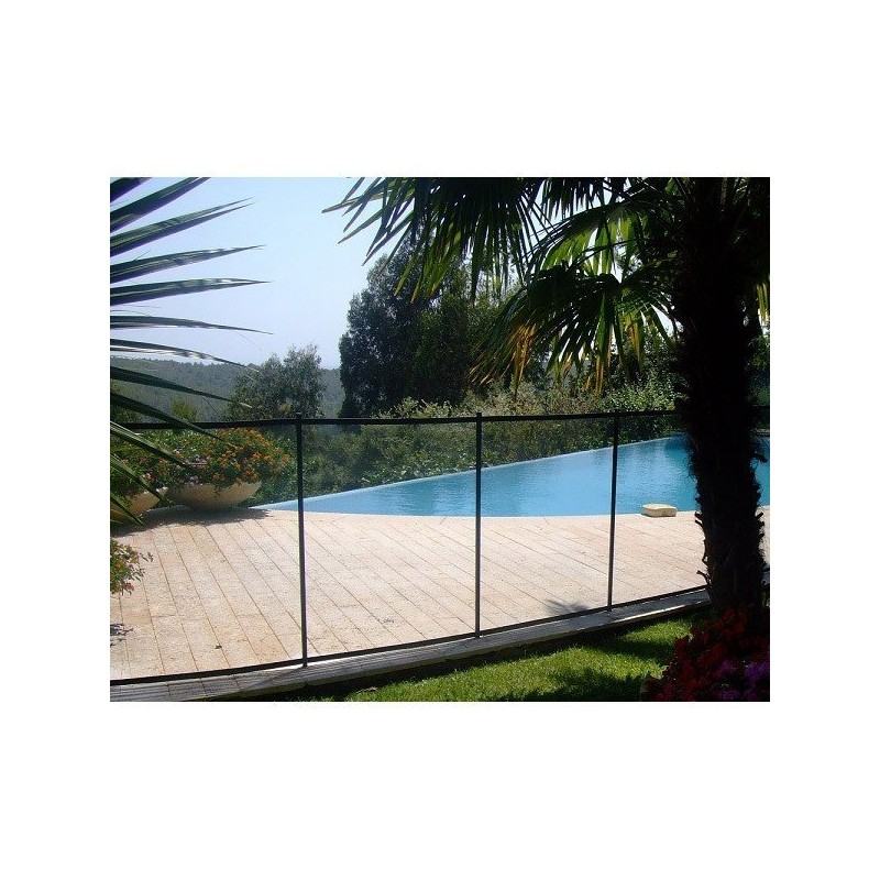 Barrière piscine Beethoven noire piquets noirs