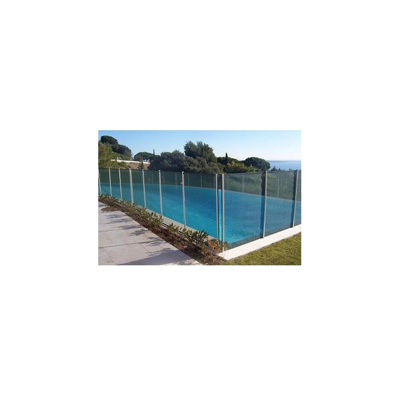 Barrière piscine Beethoven verte piquets gris anodisés