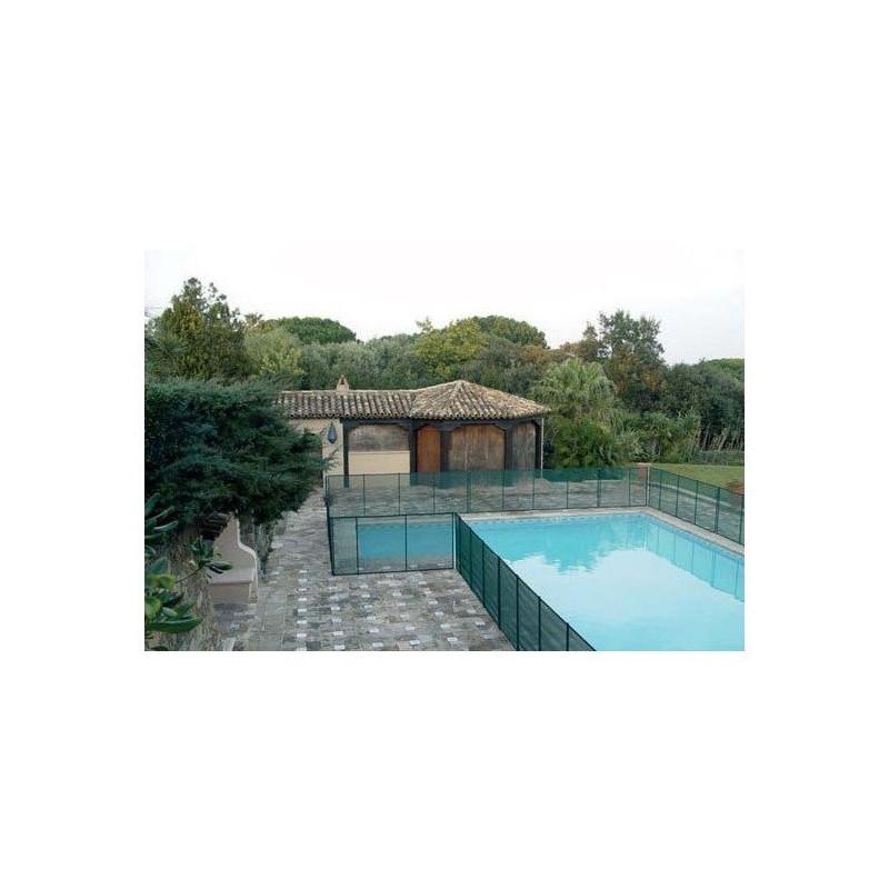 Barrière piscine Beethoven verte piquets verts