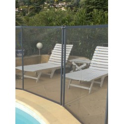 Barrière piscine Beethoven grise piquets gris