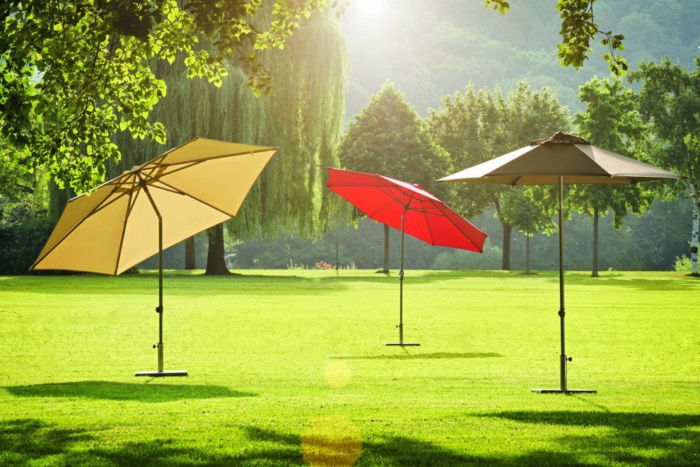 Parasol Kettler rond 3m Easy allround à manivelle Parasols